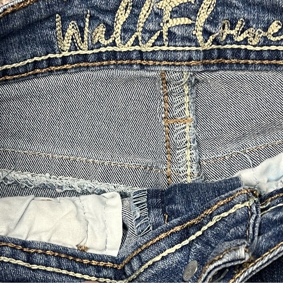 Wallflower Cuff Denim Blue Jean Shorts - Picture 3 of 7